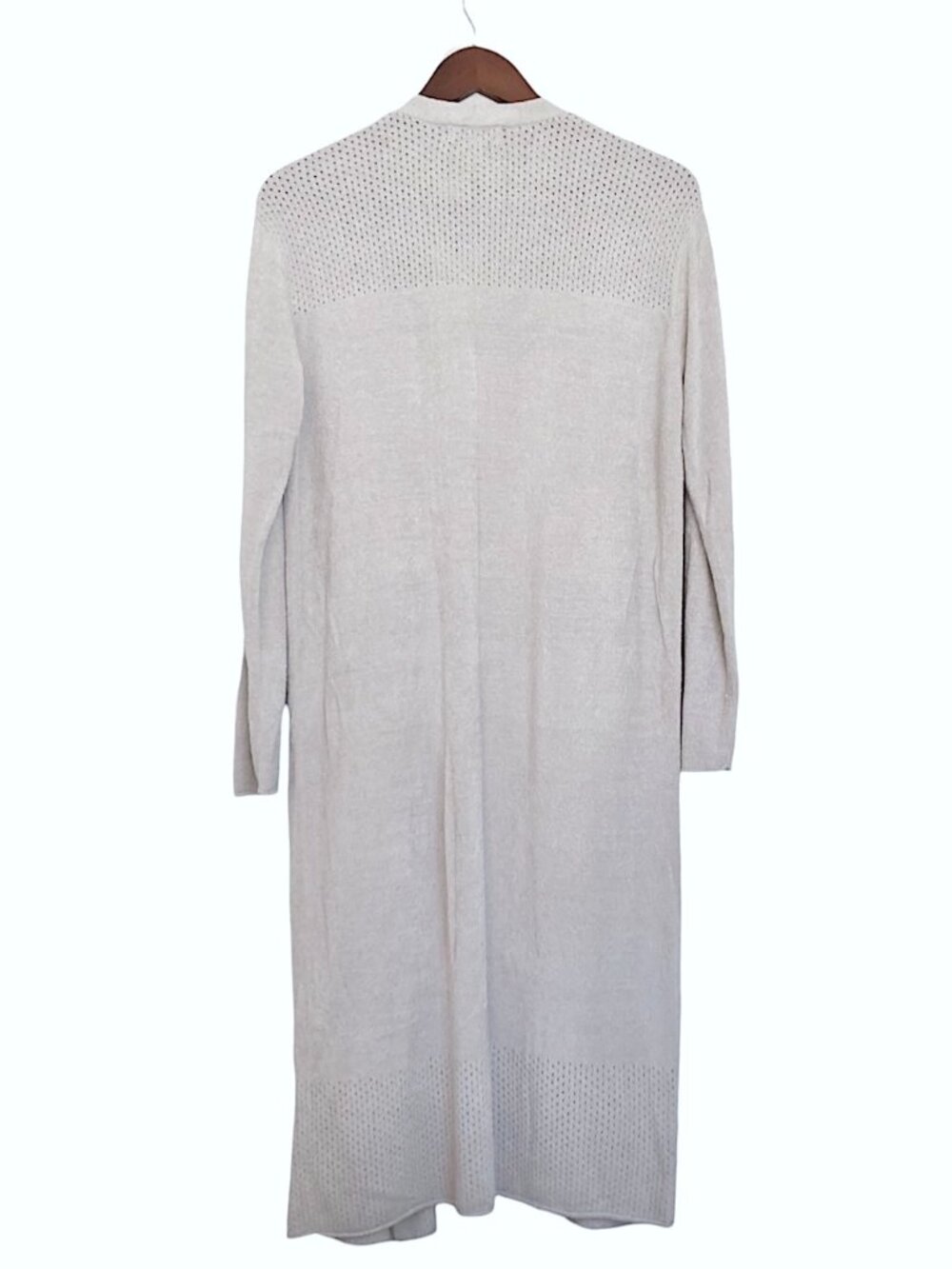 BAREFOOT DREAMS CozyChic Ultra Lite Open Stitch Cardigan Duster Size M Silver - Picture 10 of 12